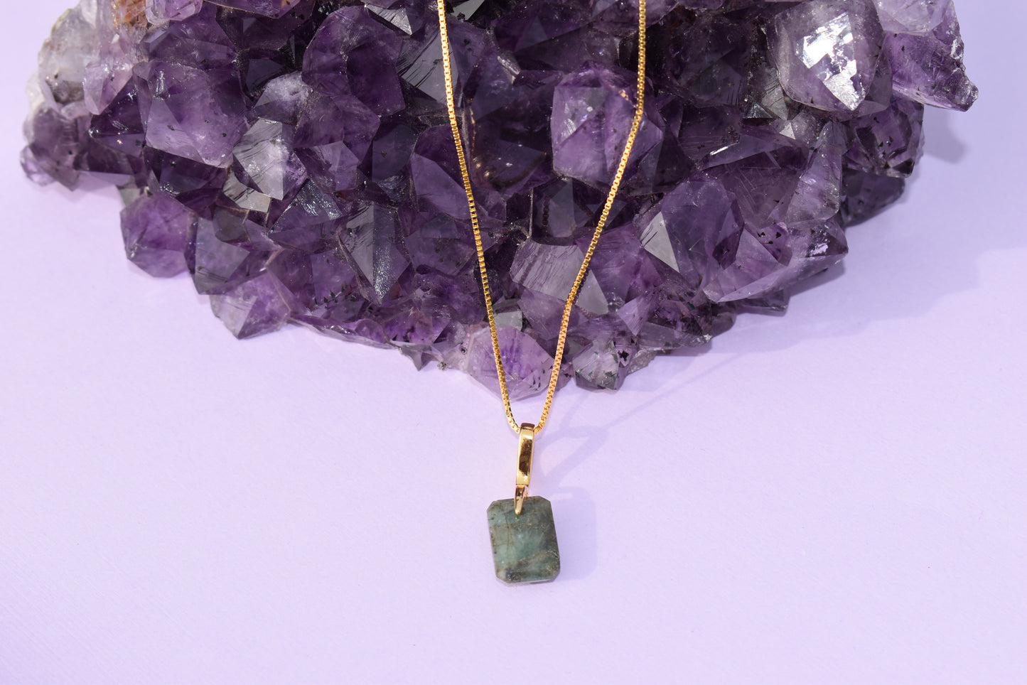 Emerald Plexus Gold Necklace